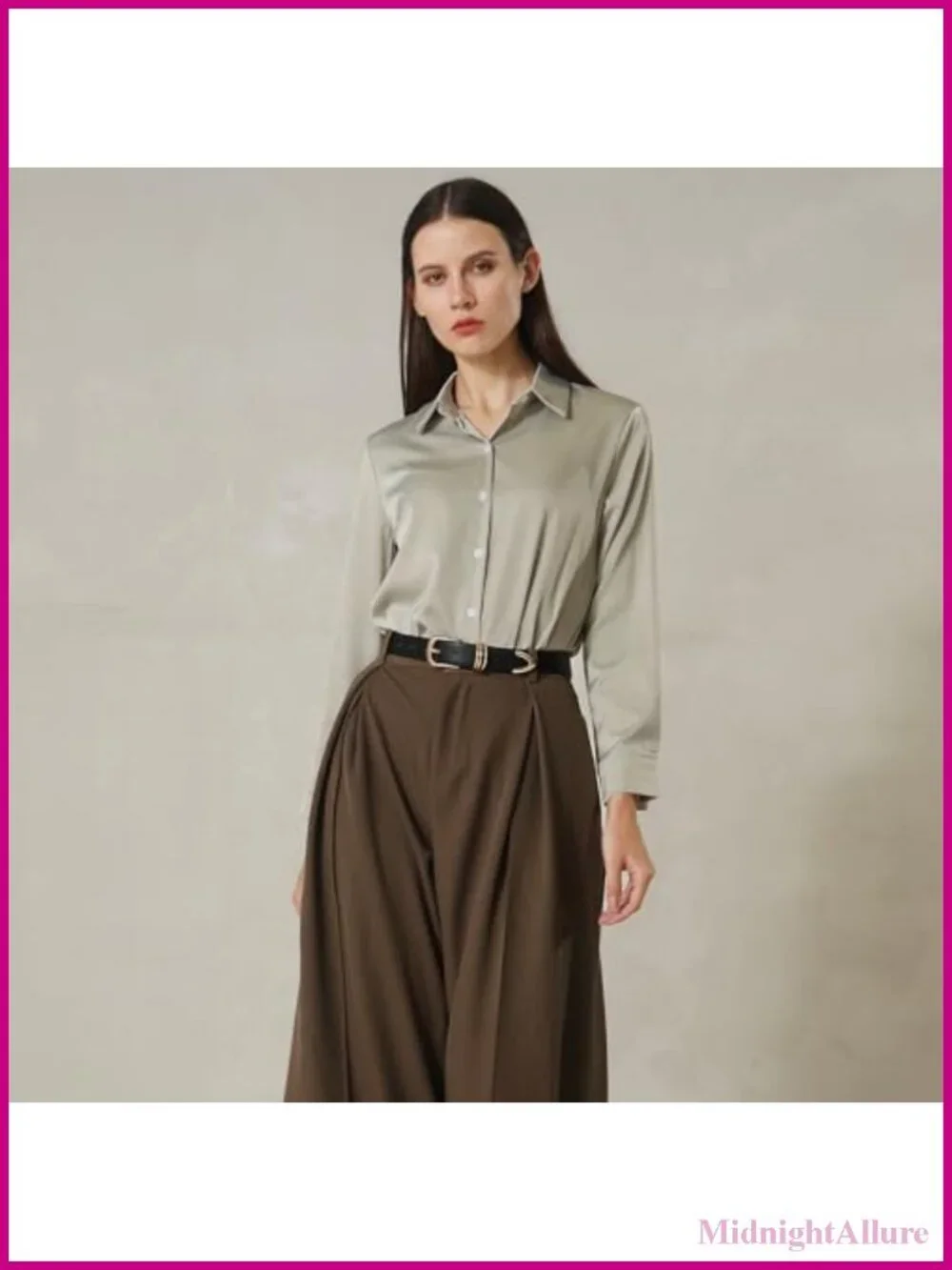 Women's Faux Leather Belt with Gold Buckle & Metal Rings